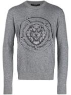 Billionaire Embroidered Lion Jumper - Grey