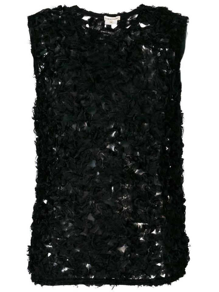 Comme Des Garçons Pre-owned Sheer Knitted Blouse - Black