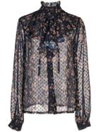 Jill Jill Stuart Ruffled Floral Print Shirt - Blue