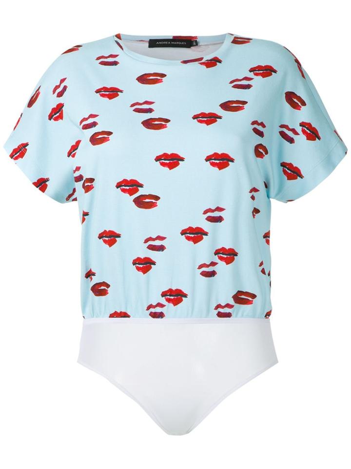 Andrea Marques Batwing Sleeves Body - Blue