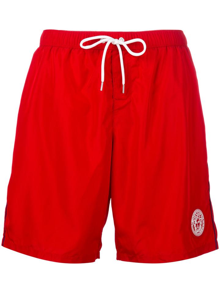 Versace - Medusa Logo Swim Shorts - Men - Polyester - V, Red, Polyester