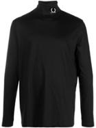 Raf Simons X Fred Perry Mixed Logo Rollneck Sweater - Black