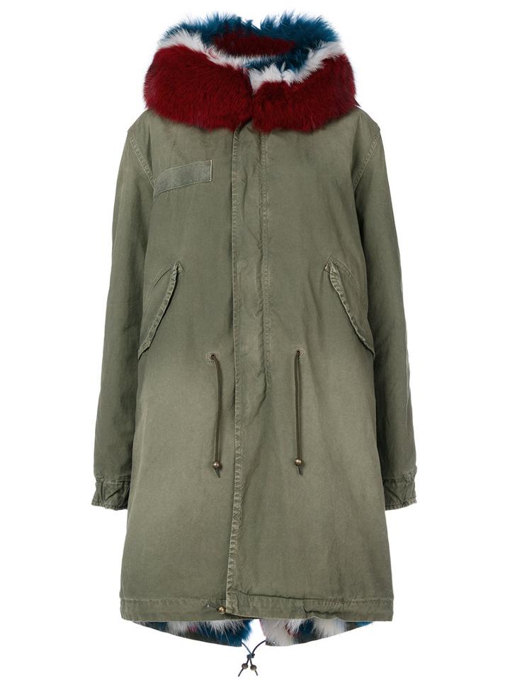 Mr & Mrs Italy - Oversized Parka - Women - Cotton/fox Fur/lamb Skin/raccoon Dog - Xs, Green, Cotton/fox Fur/lamb Skin/raccoon Dog