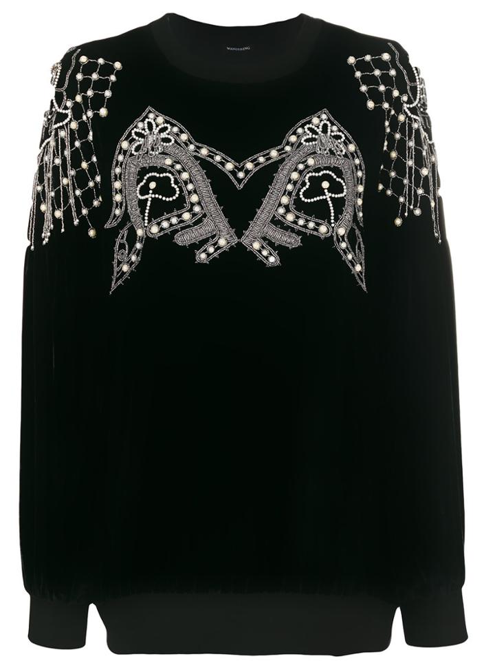 Wandering Embellished Sweatshirt - Black