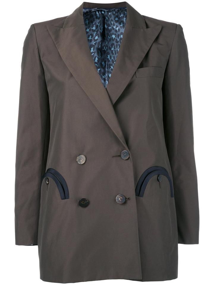 Blazé Milano - Double Breasted Blazer - Women - Silk/cotton/polyamide/viscose - 2, Green, Silk/cotton/polyamide/viscose