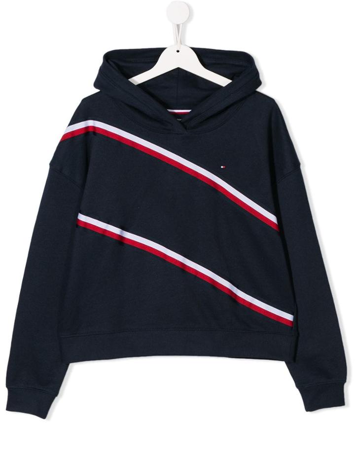 Tommy Hilfiger Junior Stripe Detail Hoodie - Blue