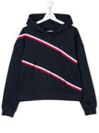 Tommy Hilfiger Junior Stripe Detail Hoodie - Blue