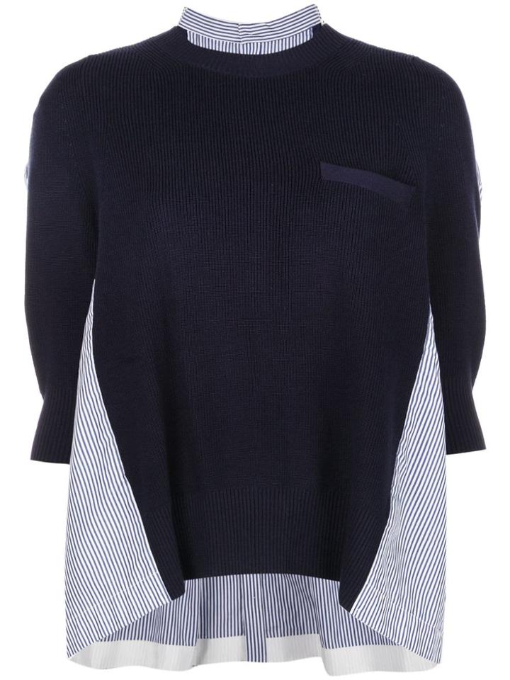 Sacai Contrast Sweater - Blue
