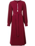 Proenza Schouler Crew Neck Belted Dress - Red