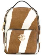Roberto Cavalli Zebra Print Calf Hair Mini Backpack - Brown