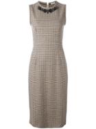P.a.r.o.s.h. Plaid Mid Dress, Women's, Size: Medium, Brown, Cotton/acrylic/polyester/wool