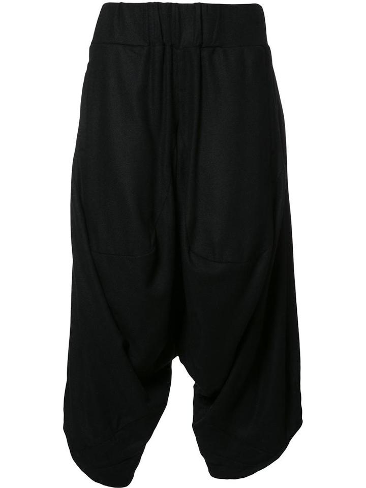 Private Stock Drop-crotch Cropped Trousers, Men's, Size: Large, Black, Nylon/alpaca