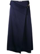Lanvin - Wrap Midi Skirt - Women - Acetate/viscose/brass/zamac - 36, Blue, Acetate/viscose/brass/zamac