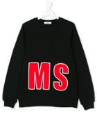 Msgm Kids Embroidered Logo Sweatshirt - Black