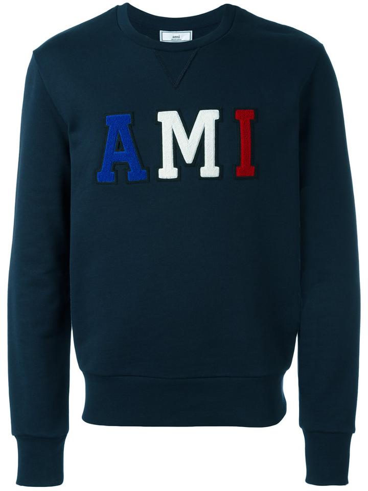 Ami Alexandre Mattiussi - Logo Patch Sweatshirt - Men - Cotton - Xxl, Blue, Cotton