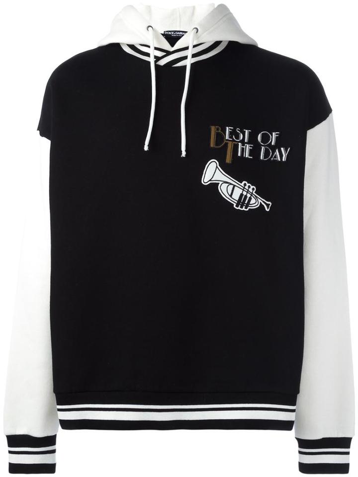 Dolce & Gabbana Best Of The Day Hoodie, Men's, Size: 46, Black, Cotton/polyester/polyamide/viscose