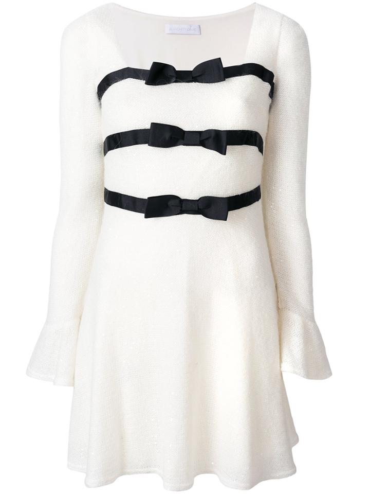 Blanchett Dame Bow Detail Mini Dress - White