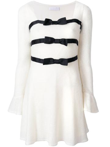 Blanchett Dame Bow Detail Mini Dress - White