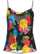 Alice+olivia Floral Print Vest Top - Black