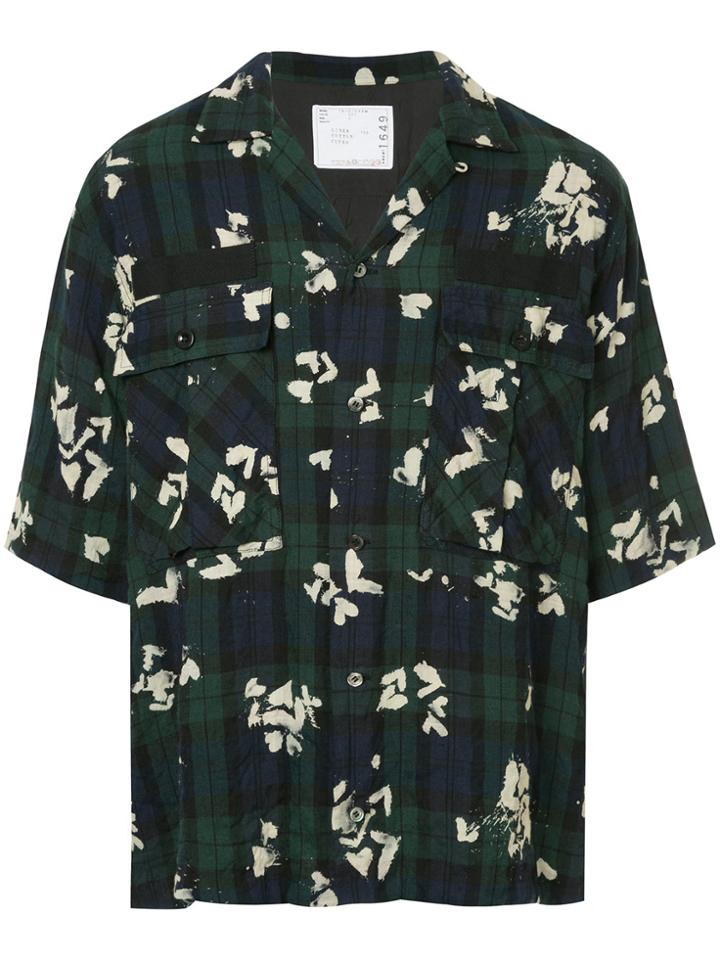 Sacai Floral Checked Shirt - Blue