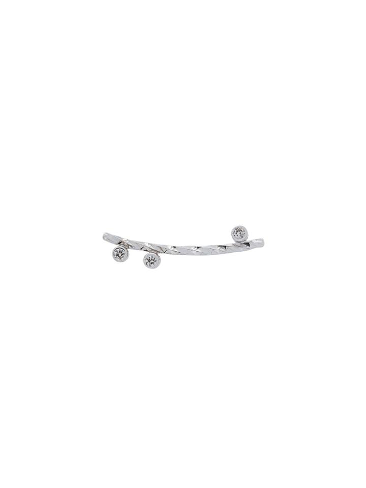 Maria Black Diamond Cut Ciara Earring (left) - Metallic