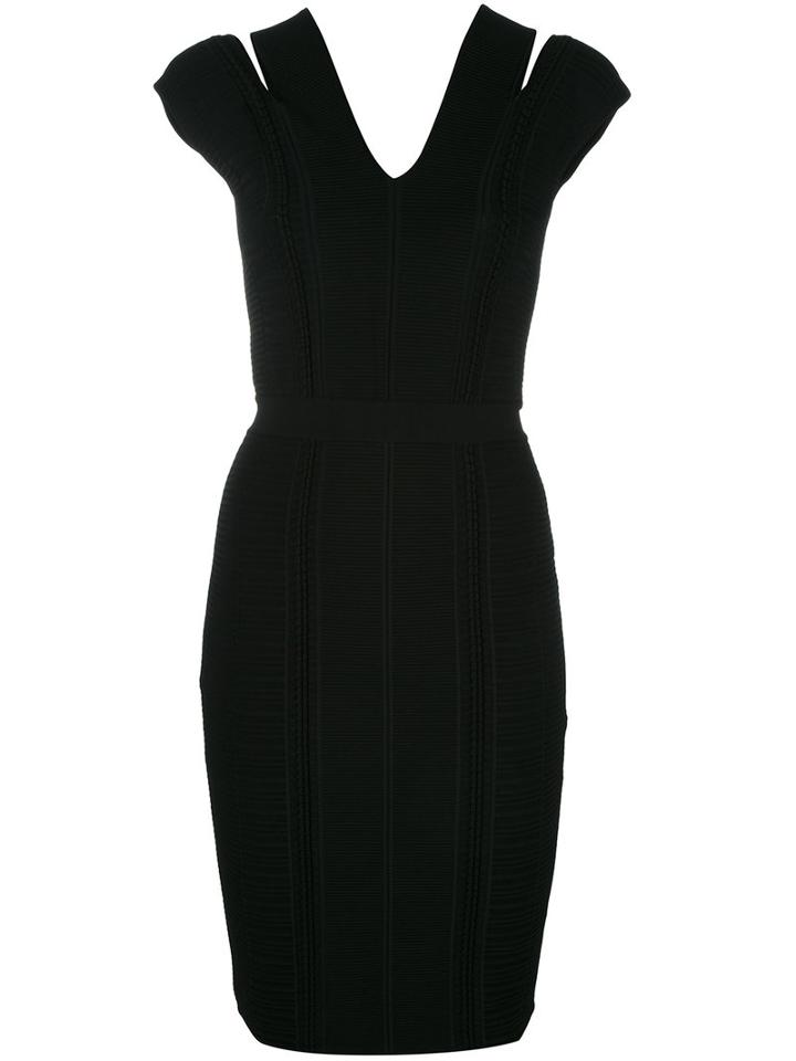 Versace Cutaway Strap Evening Dress, Women's, Size: 38, Black, Viscose/spandex/elastane
