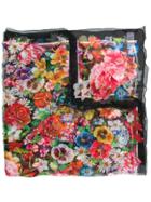 Dolce & Gabbana Multicoloured Floral Print Scarf - Black