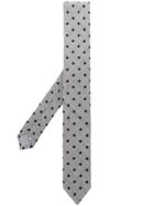Eleventy Dot Embroidery Tie - Grey