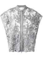 Brunello Cucinelli Lace Jacket, Women's, Size: Medium, Grey, Linen/flax/silk/polyamide