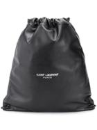 Saint Laurent Drawstring Backpack - Black