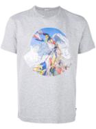 Moncler Printed Front T-shirt, Men's, Size: Large, Grey, Cotton