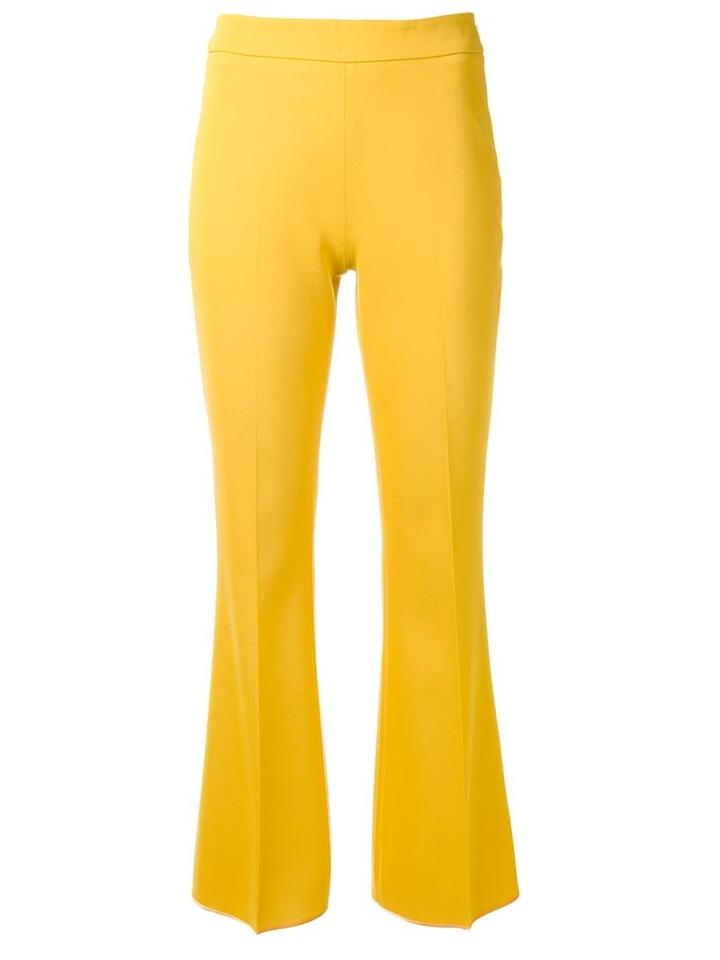 Giambattista Valli Tailored Flared Trousers, Women's, Size: 44, Yellow/orange, Cotton/viscose/spandex/elastane/acetate