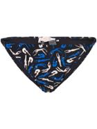 Dvf Diane Von Furstenberg Silhouette Print Bikini Bottoms - Black