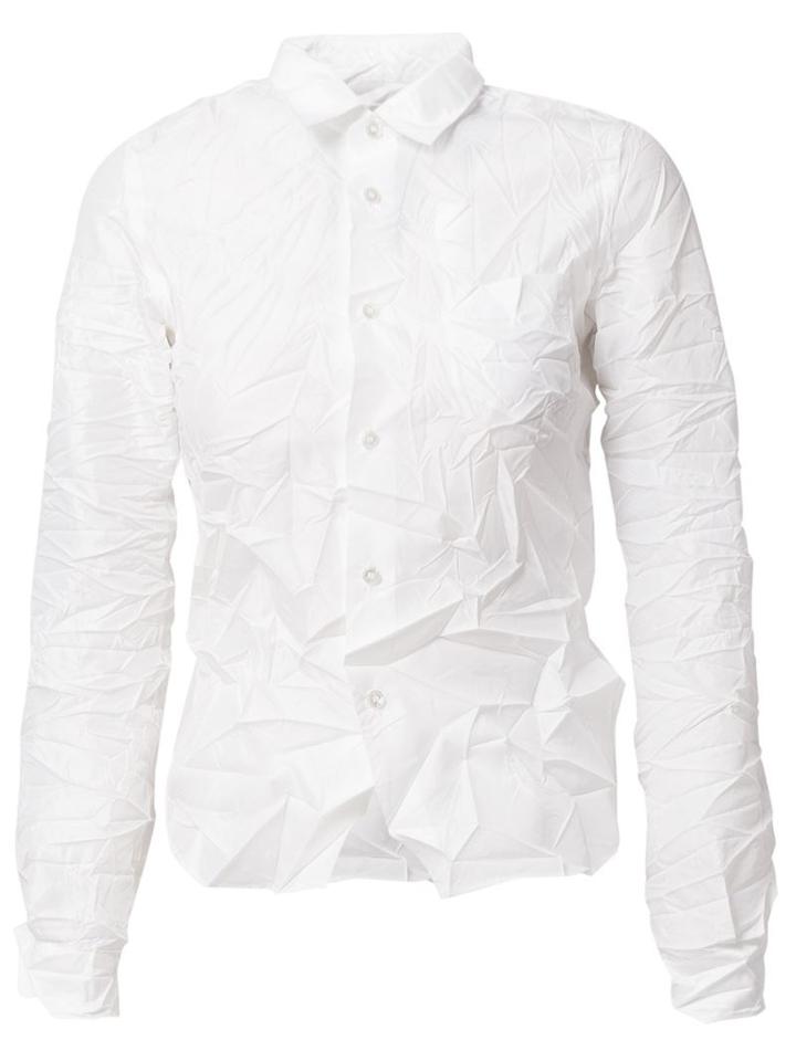 Junya Watanabe Comme Des Garçons Crinkled Shirt, Women's, Size: Xs, White, Polyester