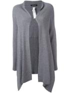 Twin-set Draped Cardigan, Women's, Size: Xs, Grey, Polyamide/viscose/cashmere/wool