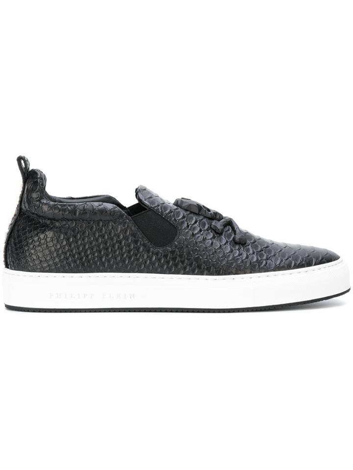 Philipp Plein Skull Slip On Sneakers - Black
