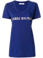 Pierre Balmain Scoop Neck Logo T-shirt - Blue