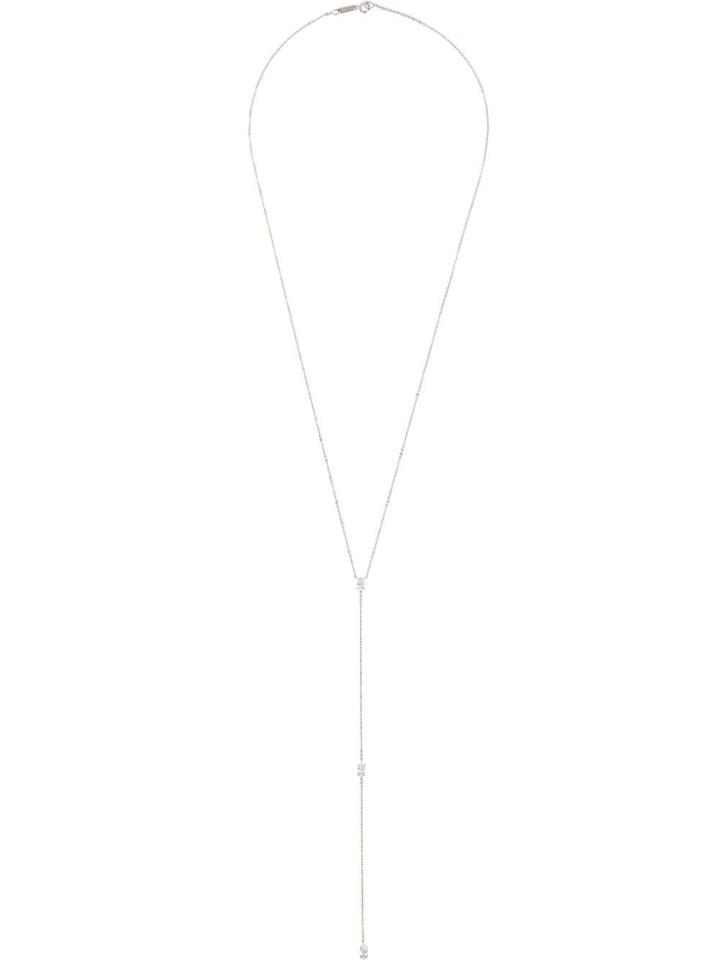 Anita Ko Embellished Drop Necklace - Silver