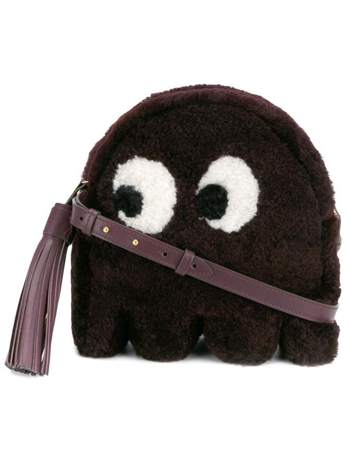 Anya Hindmarch 'ghost' Shearling Crossbody Bag, Women's, Pink/purple