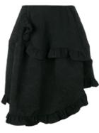 Simone Rocha Asymmetric Ruffle Skirt, Women's, Size: 12, Black, Cotton/polyester