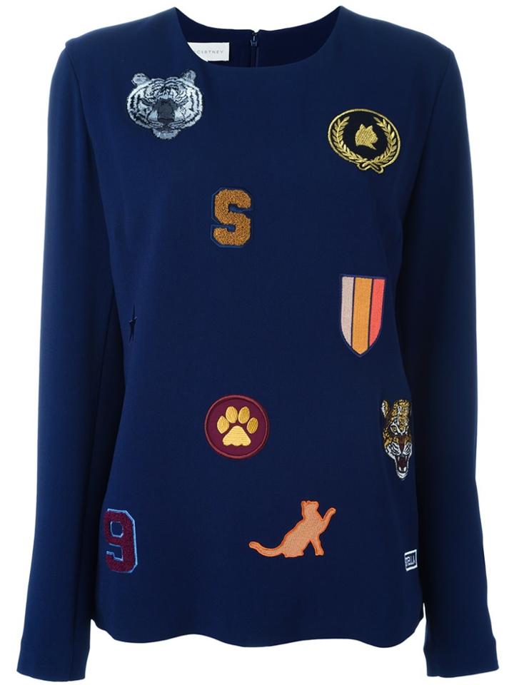 Stella Mccartney Cat Patches Jersey Top - Blue