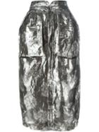 Maison Margiela Floral Jacquard Skirt, Women's, Size: 42, Grey, Spandex/elastane/silk/metallic Fibre/polyester