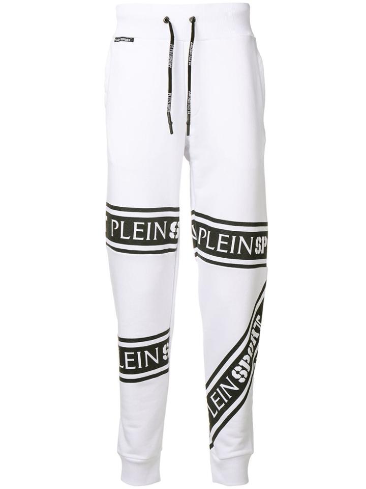 Plein Sport Branded Track Trousers - White