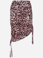 Laneus Leopard Print Skirt - Pink