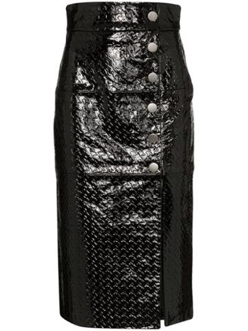 Skiim Lucy Embossed Pencil Skirt - Black