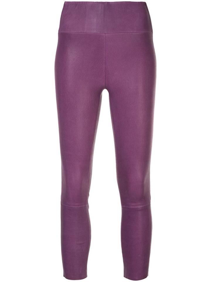 Sprwmn Cropped Leggings - Purple