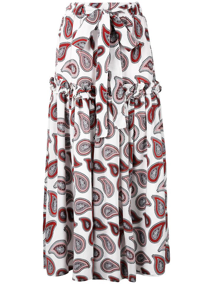 Dodo Bar Or - Paisley Print Maxi Skirt - Women - Silk - 42, White, Silk