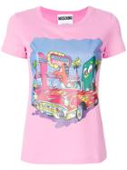 Moschino Diner Print T-shirt - Pink & Purple