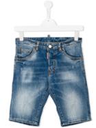 Dsquared2 Kids Stonewash Denim Shorts, Boy's, Size: 14 Yrs, Blue