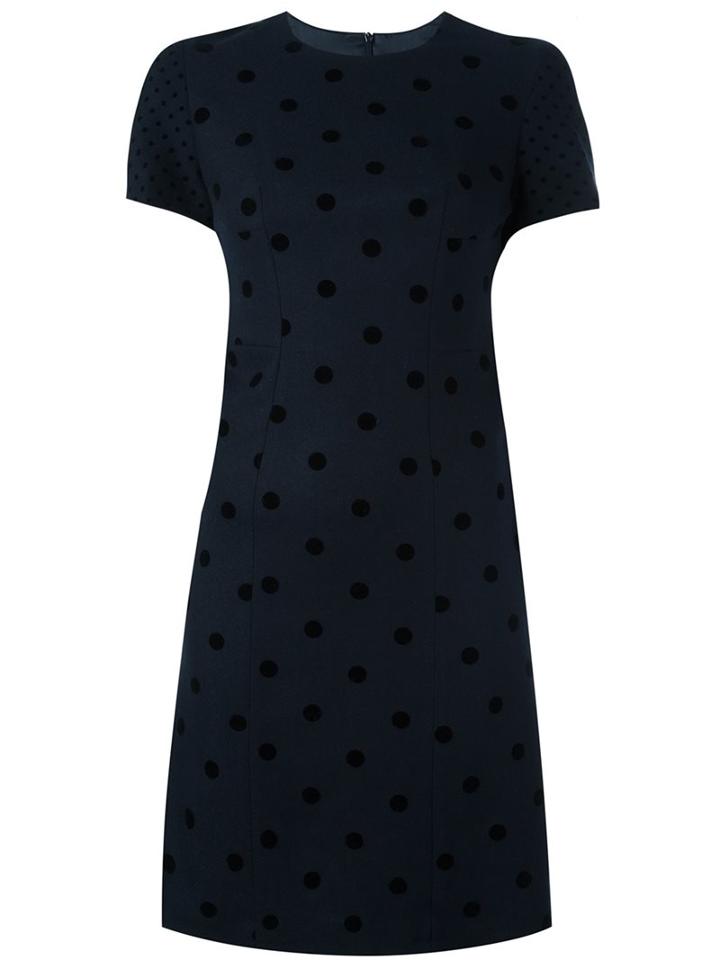 Ps By Paul Smith Polka Dot Fitted Dress, Women's, Size: 40, Blue, Acetate/viscose/wool/polyester